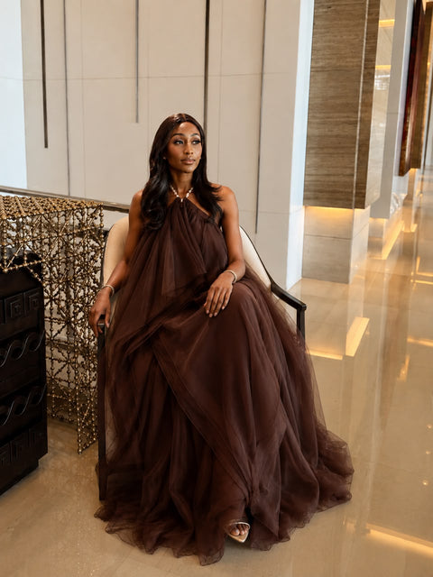 Nafisatu dress brown