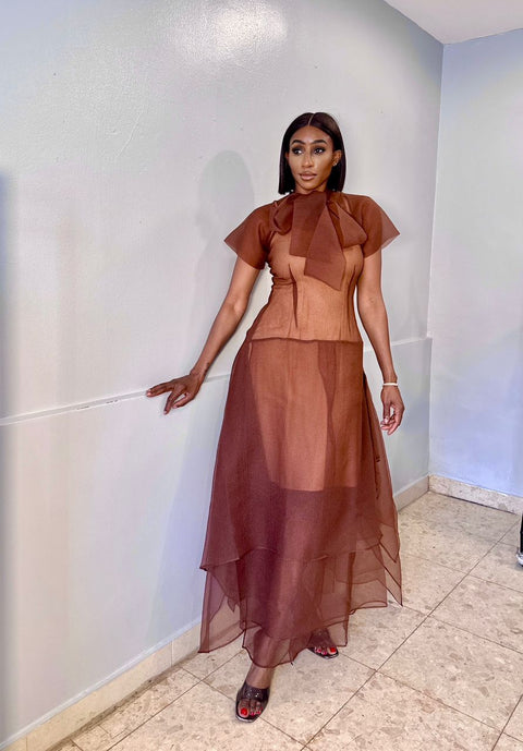 Bow dress with sleeves