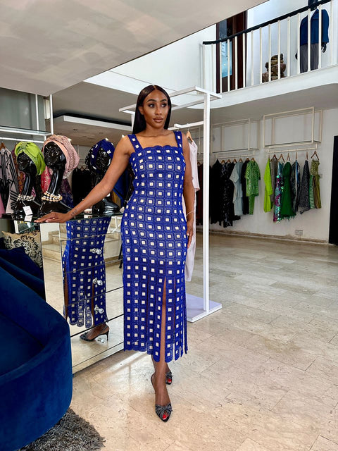 Guipure maxi Fringe dress