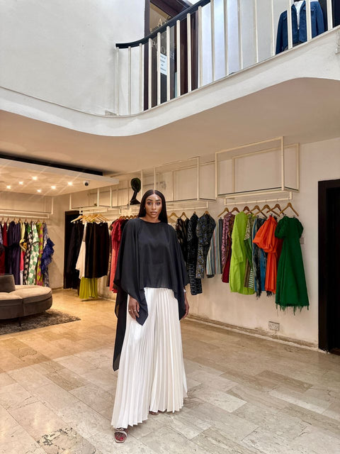 Sheer cape blouse
