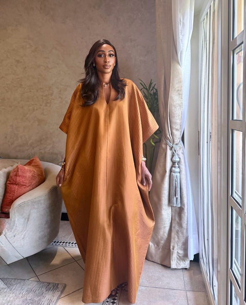 High neck slit kaftan