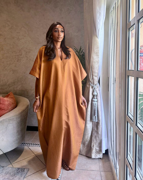 High neck slit kaftan