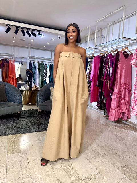 Tube front flap jumpsuit