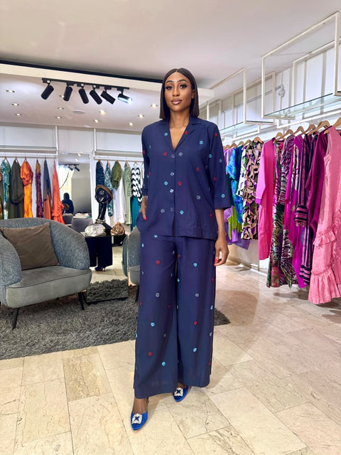 Indigo pant set