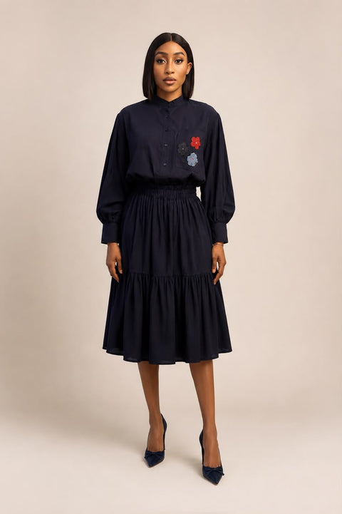 Indigo skirt set
