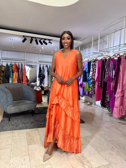 Amara ruffle Maxi dress
