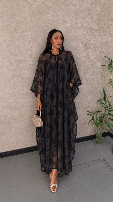 organza 2 piece kaftan maxi