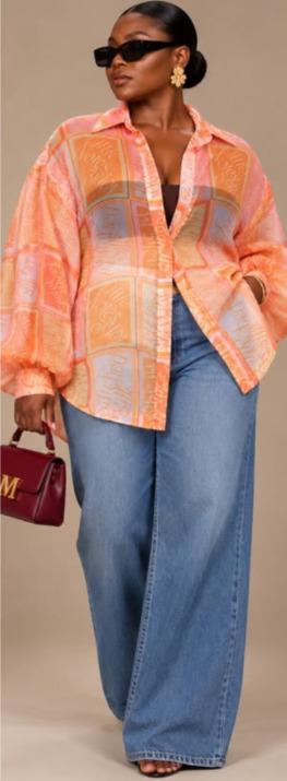 OPEN LETTER ORGANZA SHIRT