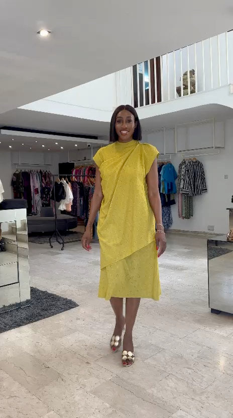 CAPE MIDI DRESS